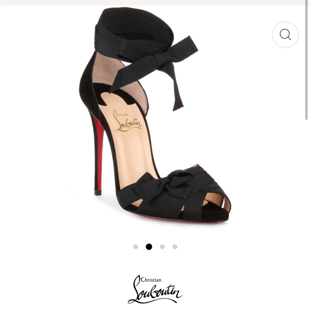 Christian Louboutin Black Ribbon Peep-Toe Heels SOLD OUT